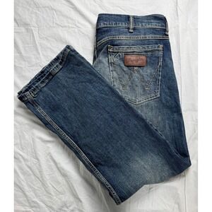 Wrangler Jeans Co Slim Boot Cut Blue Denim Men's 38x30 Jeans western cowboy